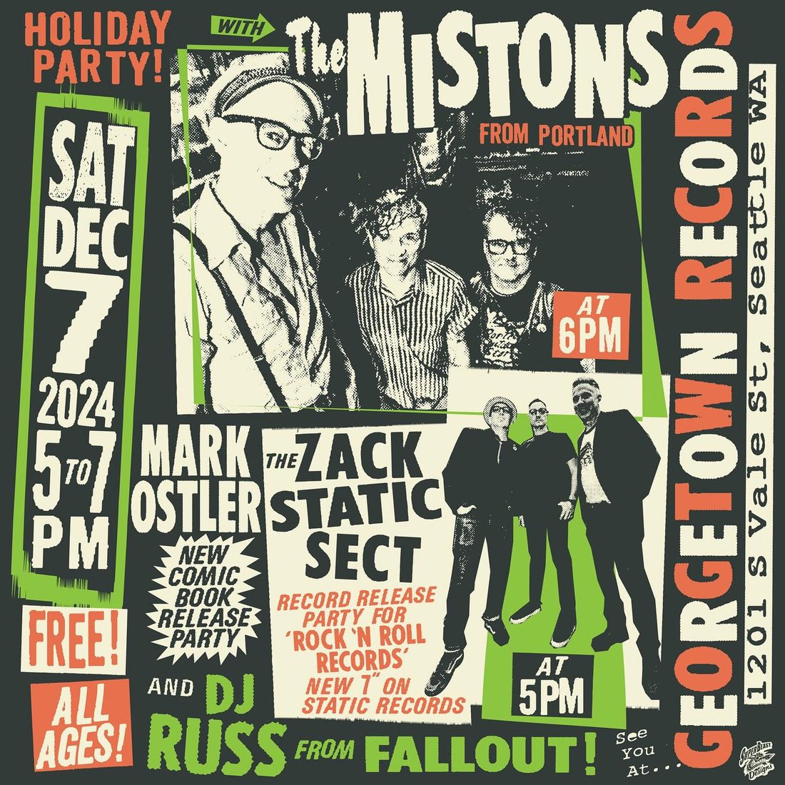 The Zack Static Sect gig poster — DEC 7, 2024 — Georgetown Records