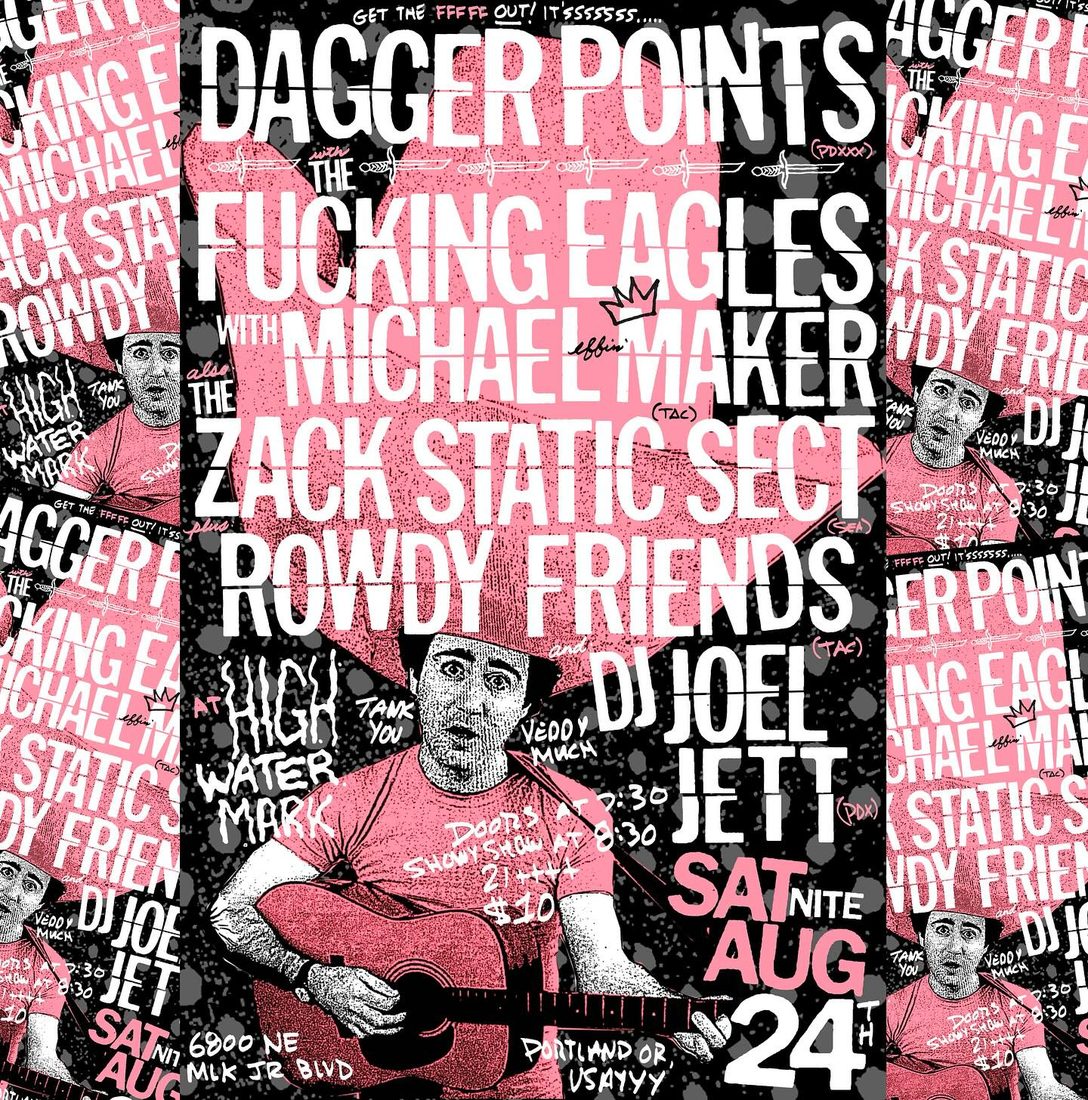 The Zack Static Sect gig poster — AUG 24, 2024 — High Water Mark, Portland