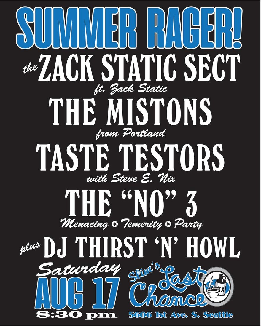 The Zack Static Sect gig poster — AUG 17, 2024 — Slim's Last Chance