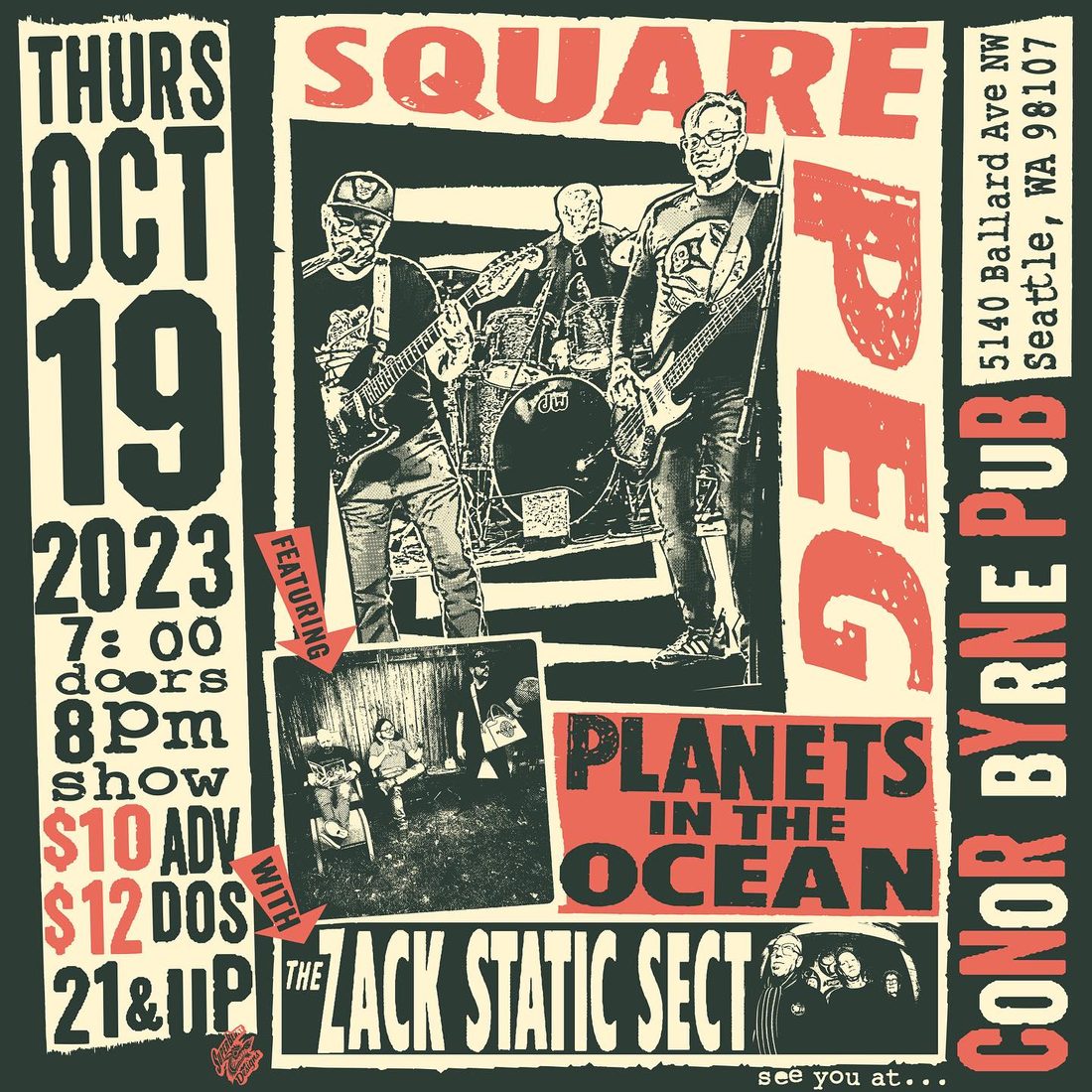 The Zack Static Sect gig poster — OCT 19, 2023 — Conor Byrne Pub