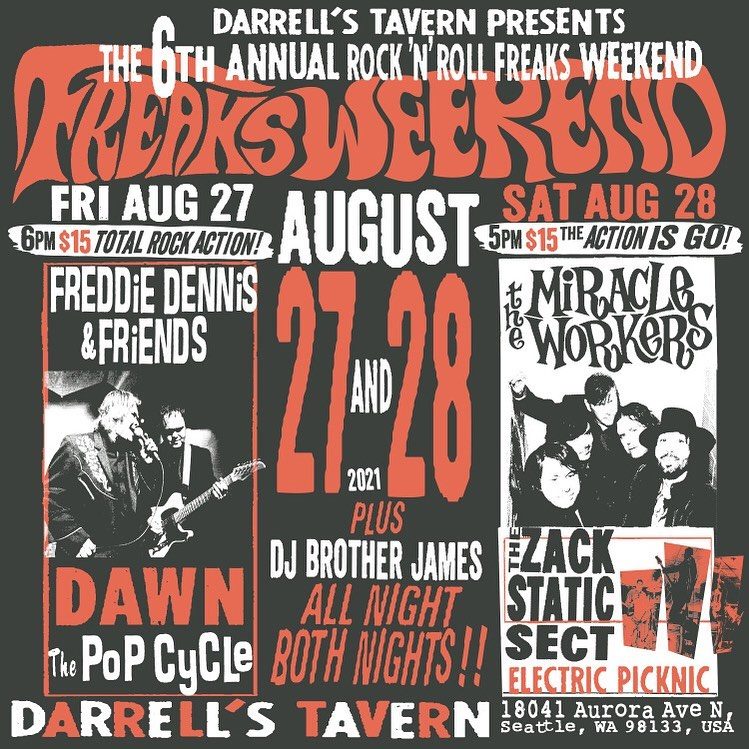 The Zack Static Sect gig poster — AUG 28, 2021 — Darrell's Tavern