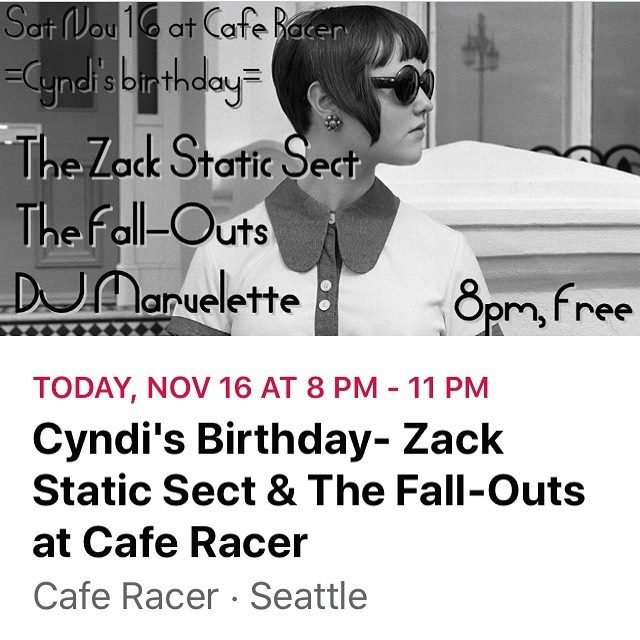 The Zack Static Sect gig poster — NOV 16, 2019 — Cafe Racer