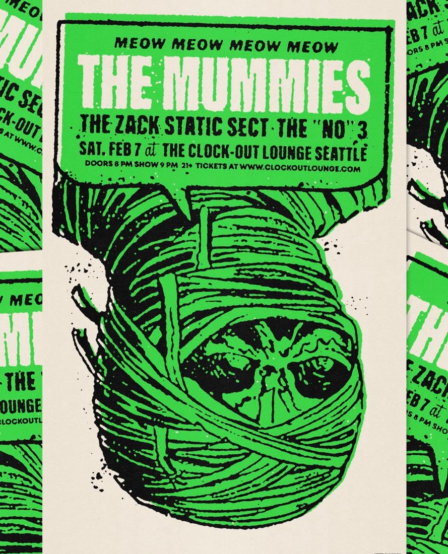 The Zack Static Sect gig poster — FEB 7, 2026 — Clock-Out Lounge